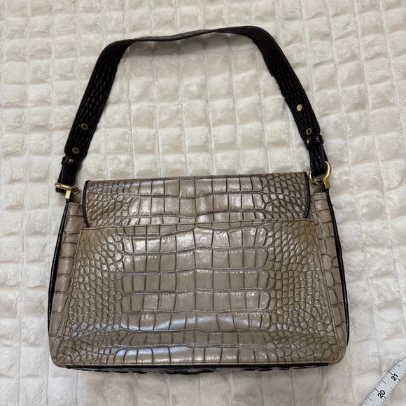 Brahmin Hudson Shoulder Bag Purse Handbag Cross Embossed Leather Flap Designer - Picture 4 of 12